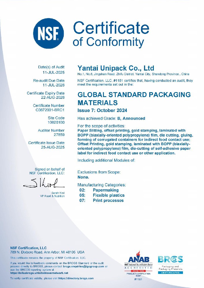 Certificateof Conformity